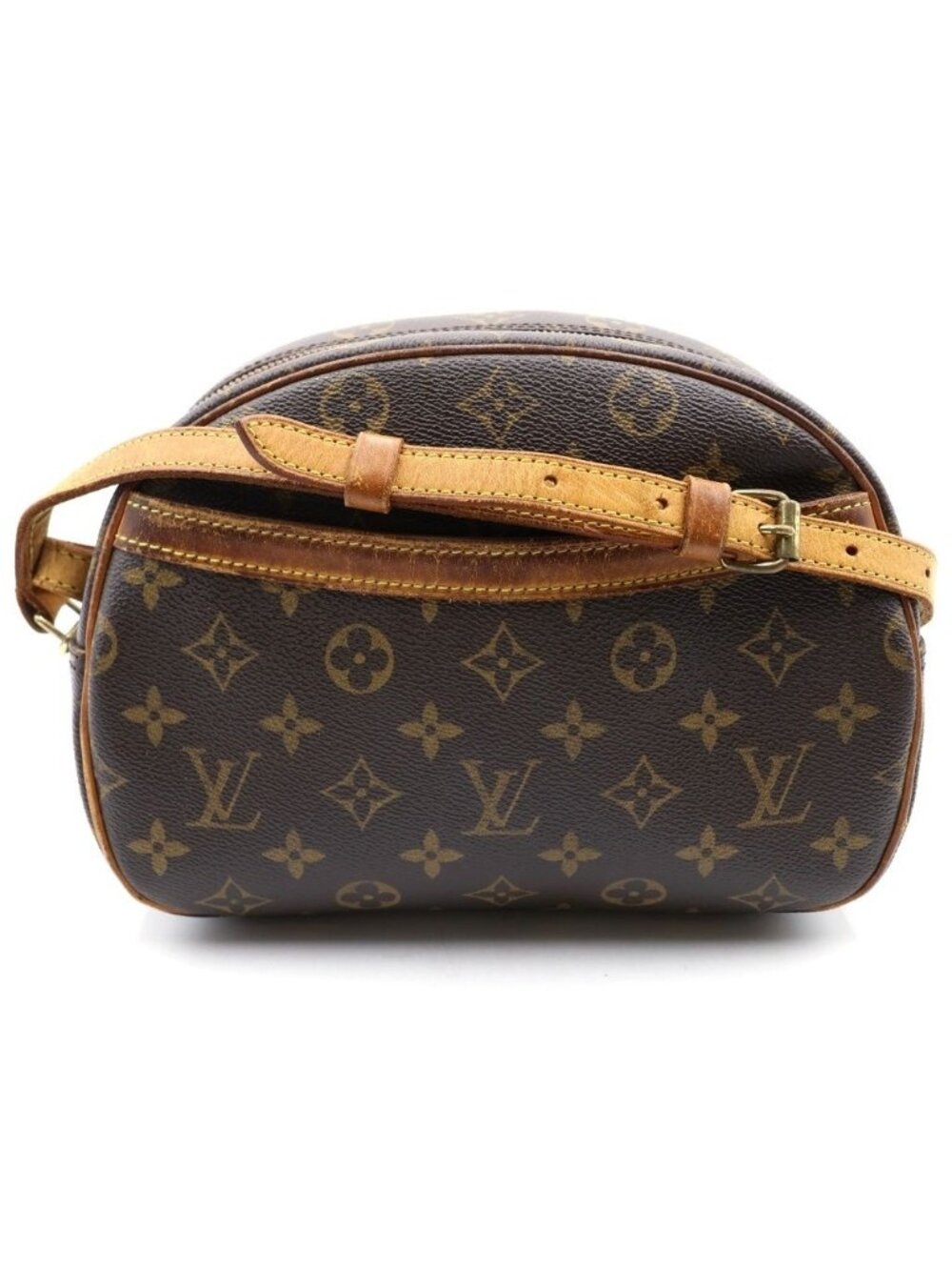 Louis Vuitton Monogram Blois Shoulder Bag Brown Leather Gold
